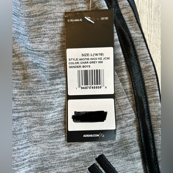 Adidas Boys' Tricot Iconic Athletic Three Stripe Pants Joggers Sweatpants Size L - Picture 3 of 10